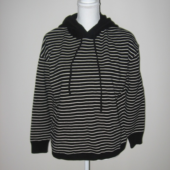 ONZIE Flow Black/Cream Striped Hoodie - Picture 1 of 6